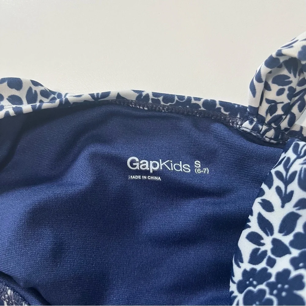 GAP Kids Blue Floral and Striped Bikini
